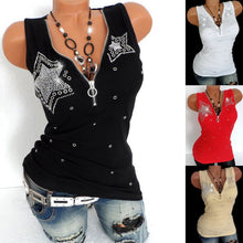 Load image into Gallery viewer, Casual Sexy Diamonds T Shirt Women Tank Top