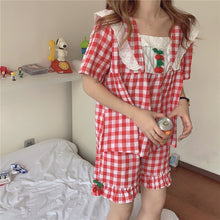 Load image into Gallery viewer, Loose High Quality Girls Sleepwear Plaid All Match Korean