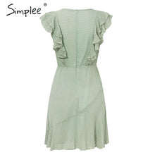 Load image into Gallery viewer, Ruffled O-neck Summer Sleeveless Casual A-line