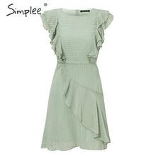 Load image into Gallery viewer, Ruffled O-neck Summer Sleeveless Casual A-line