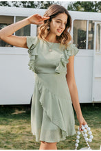 Load image into Gallery viewer, Ruffled O-neck Summer Sleeveless Casual A-line