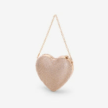 Load image into Gallery viewer, Heart Shaped Full Diamond Women Evening Bags Chain Shoulder Purse Day