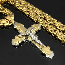 Load image into Gallery viewer, Heavy Crucifix Jesus Cross Necklace Stainless Steel Christs Pendant