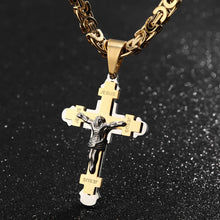 Load image into Gallery viewer, Heavy Crucifix Jesus Cross Necklace Stainless Steel Christs Pendant