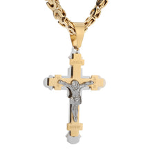 Load image into Gallery viewer, Heavy Crucifix Jesus Cross Necklace Stainless Steel Christs Pendant