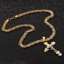 Load image into Gallery viewer, Heavy Crucifix Jesus Cross Necklace Stainless Steel Christs Pendant