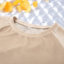 Load image into Gallery viewer, Khaki Velvet Sleepwear Women Irregular Knitting Home Suit