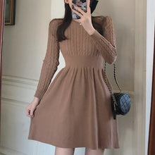 Load image into Gallery viewer, New Spring Autumn Knitted Sweater Dress Women A line