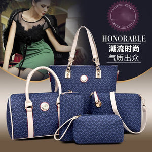 High Quality 5 Set Hand Bag PU Leather Purse