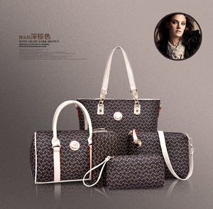 High Quality 5 Set Hand Bag PU Leather Purse