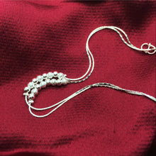 Load image into Gallery viewer, Sterling Silver Double Deck Frosted Beads Foot Chain
