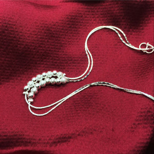 Sterling Silver Double Deck Frosted Beads Foot Chain