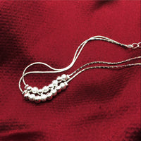 Sterling Silver Double Deck Frosted Beads Foot Chain