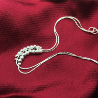 Sterling Silver Double Deck Frosted Beads Foot Chain