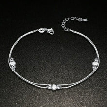 Load image into Gallery viewer, Sterling Silver Simplicity Lucky Clover Chain Anklet