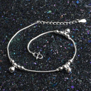 Sterling Silver Simplicity Lucky Clover Chain Anklet