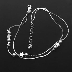 Sterling Silver Simplicity Lucky Clover Chain Anklet