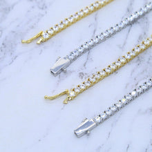 Load image into Gallery viewer, High Quality Bling 3mm Cubic Zircon Tennis Chain 17cm 19cm 21cm Cuban