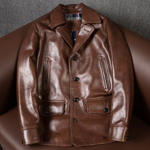 Load image into Gallery viewer, High Quality Genuine Leather Cowhide Jacket Oil Wax