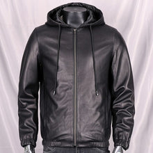 Load image into Gallery viewer, High Quality Men Hooded Leather Sheepskin Jacket