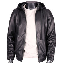 Load image into Gallery viewer, High Quality Men Hooded Leather Sheepskin Jacket