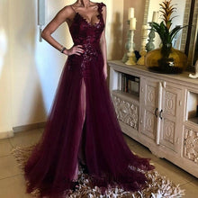 Load image into Gallery viewer, High Slit Spaghetti Strap Evening Dresses