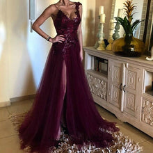 Load image into Gallery viewer, High Slit Spaghetti Strap Evening Dresses