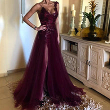 Load image into Gallery viewer, High Slit Spaghetti Strap Evening Dresses