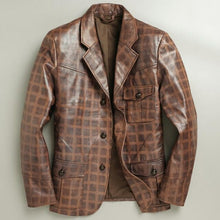 Load image into Gallery viewer, High Street Fashion Dress Suit Cowhide Coat For Big and Tall Men