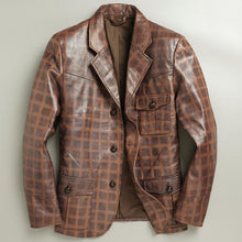 Load image into Gallery viewer, High Street Fashion Dress Suit Cowhide Coat For Big and Tall Men