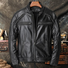 Load image into Gallery viewer, High Street Fashion Skull Pattern Racing Suit Coats Mens Cowhide