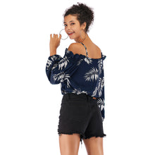 Load image into Gallery viewer, Off Shoulder Lantern Sleeve Chiffon Shirt Slash
