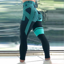 Load image into Gallery viewer, High Waist Leggings Ladies Digital Printing Striped Fitness Leggings