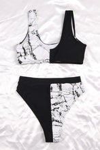Load image into Gallery viewer, High Waist Marble Print Bikinis Set  Mujer Sexy Patchwork Swimsuit - Sophornlilly