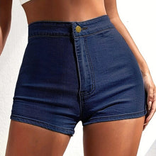 Load image into Gallery viewer, High Waisted Denim Shorts For Women Summer Folded Hem Casual Short