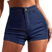 Load image into Gallery viewer, High Waisted Denim Shorts For Women Summer Folded Hem Casual Short
