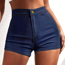 Load image into Gallery viewer, High Waisted Denim Shorts For Women Summer Folded Hem Casual Short