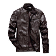 Load image into Gallery viewer, Leather Jacket Men Design Motorcycle Leather