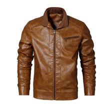 Load image into Gallery viewer, Leather Jacket Men Design Motorcycle Leather