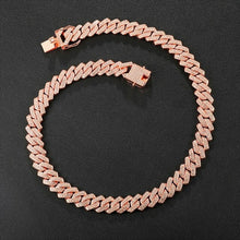 Load image into Gallery viewer, Hip Hop AAA Bling 13.5MM Prong Cuban Chain 2 Row Iced Out Men's
