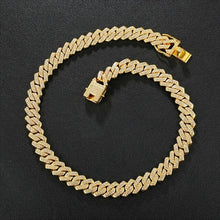Load image into Gallery viewer, Hip Hop AAA Bling 13.5MM Prong Cuban Chain 2 Row Iced Out Men's