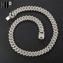 Load image into Gallery viewer, Hip Hop AAA Bling 13.5MM Prong Cuban Chain 2 Row Iced Out Men's