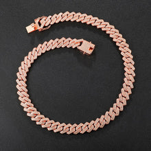 Load image into Gallery viewer, Hip Hop AAA Bling 13.5MM Prong Cuban Chain 2 Row Iced Out Men's