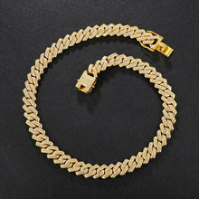 Load image into Gallery viewer, Hip Hop AAA Bling 13.5MM Prong Cuban Chain 2 Row Iced Out Men's