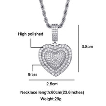 Load image into Gallery viewer, Hip Hop Heart Shape Pendant Iced Out Bling Cubic Zircon AAA+ CZ