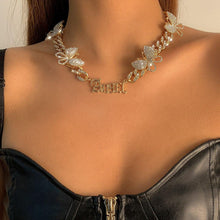 Load image into Gallery viewer, Hip Hop Iced Out paved Butterfly pendant Choker Necklace For Women - Sophornlilly