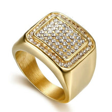 Load image into Gallery viewer, Hip Hop Men's Iced Out High Quality Cubic Zirconia Ring 316L Stainless