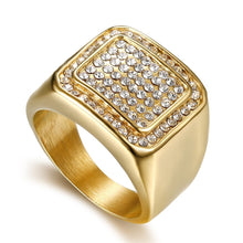 Load image into Gallery viewer, Hip Hop Men's Iced Out High Quality Cubic Zirconia Ring 316L Stainless