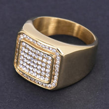 Load image into Gallery viewer, Hip Hop Men's Iced Out High Quality Cubic Zirconia Ring 316L Stainless