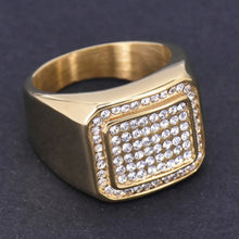 Load image into Gallery viewer, Hip Hop Men's Iced Out High Quality Cubic Zirconia Ring 316L Stainless
